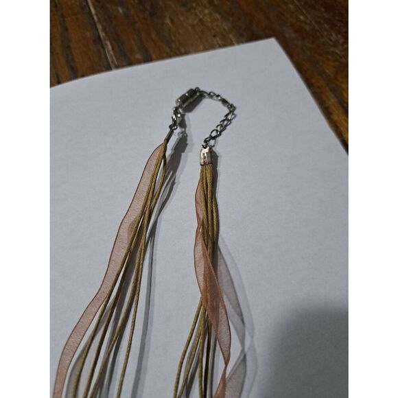 Handcrafted Funky Boho Retro Vintage Glass Flower Pendant Art Glass Necklace - Picture 4 of 6